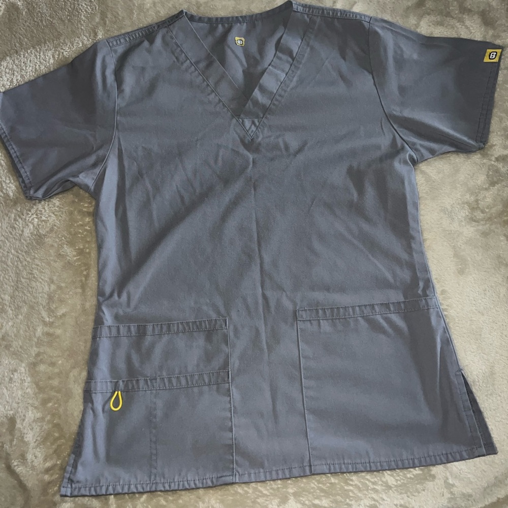 Gray Wink Scrubs Top